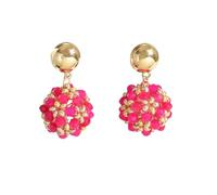 Boucles D'Oreilles Pendantes En Perles De Rose Bohème, Tendance, Mignonnes, Faites À La Main, En Perles De Rocaille, pour Les Vacances D'Été, La Plage, pour Femmesr Habill