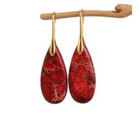 Boucles d'oreilles pendantes en pierre empereur rouge for femmes - Design pendentif élégant(Redgoldhook)