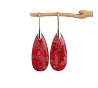 Boucles d'oreilles pendantes en pierre empereur rouge for femmes - Design pendentif élégant(Redsilverhook)