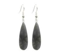 Boucles d'oreilles pendantes en pierre naturelle pour femme - Quartz rose fluorite Prehnite, Pierre Verre Pierre Émail Verre, Zircone cubique Agate Obsidienne