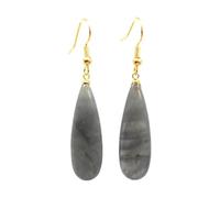 Boucles d'oreilles pendantes en pierre naturelle pour femme - Quartz rose fluorite Prehnite, Pierre Verre Pierre Émail Verre, Zircone cubique Agate Obsidienne