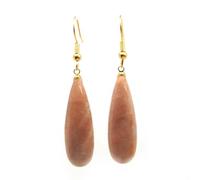 Boucles d'oreilles pendantes en pierre naturelle pour femme - Quartz rose fluorite Prehnite, Pierre Verre Pierre Émail Verre, Zircone cubique Agate Obsidienne
