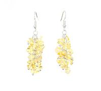 Boucles d'oreilles pendantes en pierres pour femme Reiki - Longue boucle d'oreille avec crochet pour la Saint-Valentin - Boucles d'oreilles en pierre pour femme, taille unique, Pierre naturelle, Pas