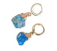 Boucles D'Oreilles Pendantes En Pierres Précieuses Brutes Irrégulières, Créoles Pendantes En Apatite Bleue, Bijoux De Fête Tendance, Cadeau Pour Mère, Fille et Épouse
