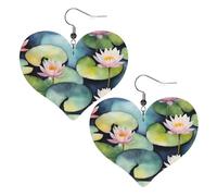 Boucles d'oreilles pendantes en similicuir avec motif cœur Noir