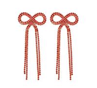 Boucles d'oreilles pendantes en strass pour femmes - Boucles d'oreilles pendantes en argent brillant - Longues boucles d'oreilles chandelier à pompons - Clous d'oreilles légers en oxyde de zirconium