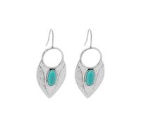 Boucles d'oreilles pendantes en turquoise - Style bohème vintage - Charmantes - En forme de goutte d'eau - Esthétiques - Cadeau de Saint-Valentin pour femme, Moyen, Zinc