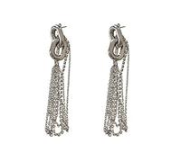 Boucles d'oreilles pendantes et délicates en alliage galvanisé avec chaîne en argent pour femmes