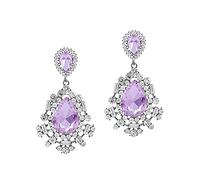 Boucles d'oreilles pendantes et pendantes en cristal taillé en forme de larme géométrique ajouré vintage pour femmes