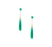 Boucles d'oreilles pendantes et pendantes en cuivre plaqué or vintage en calcédoine de synthèse géométrique transparente pour femmes