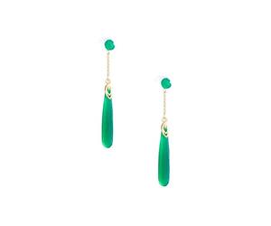 Boucles d'oreilles pendantes et pendantes en cuivre plaqué or vintage en calcédoine de synthèse géométrique transparente pour femmes