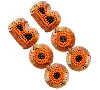 Boucles D'oreilles Pendantes Fête Halloween Orange, Perles de Riz et | Lettre Décorative, Style Punk Moderne, Confort Léger, pour Femmes et Ados