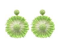 Boucles d'oreilles pendantes florales en raphia - Printemps et été - Macramé tissé coloré - Léger - Tropical - Plage - Vacances - Bijoux faits à la main, 1.1 inches, Rotin, Pas de gemme