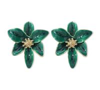 Boucles d'oreilles pendantes florales tendance en forme de fleur colorée - Accessoire de fête - Fleur délicate, taille unique, Comme décrit, Comme décrit.