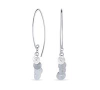 Boucles d'oreilles pendantes géométriques à disque tourbillonnant style Boho Bali pour femmes et adolescentes en argent sterling .925