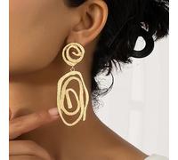 Boucles d'oreilles pendantes géométriques texturées pour femme, boucles d'oreilles pendantes irrégulières en or 14 carats, vintage, minimaliste, esthétique, bijoux d'automne tendance pour femme