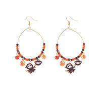 Boucles d'oreilles pendantes gothiques sombres chauve-souris et araignées Kirsite Accessoires d'Halloween Pendentifs d'oreilles de chauve-souris pour fêtes costumées Accessoires d'oreilles uniques