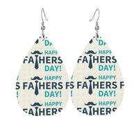Boucles d'oreilles pendantes « Happy Father's Day » pour femme, boucles d'oreilles pendantes festives, bijoux élégants pour célébrations, One Size, Cuir