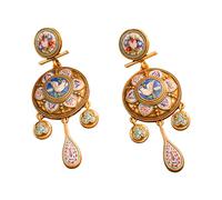 Boucles d'oreilles pendantes historiques Revivals combinant charme auditif et symboles ethniques style palais rétro boucles d'oreilles Peace Bird, One Size, Comme décrit, Comme décrit.