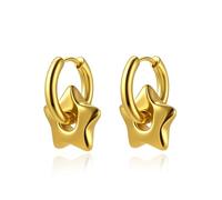 Boucles d'oreilles pendantes imperméables en forme de cœur pour femme - Ne ternit pas - Boucles d'oreilles créoles légères pour femme, Acier inoxydable, Pas de gemme