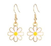 Boucles d'oreilles pendantes inspirées des fleurs pour femme, bijoux en alliage léger avec techniques d'égouttement d'huile, accessoires d'oreille émaillés, boucles d'oreilles florales sans cuivre