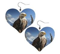 Boucles d'oreilles pendantes légères en cuir avec aigle solitaire pour femme