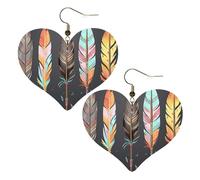 Boucles d'oreilles pendantes légères en cuir avec flèches en forme de plume pour femme