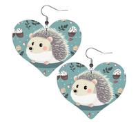 Boucles d'oreilles pendantes légères en cuir avec motif hérisson mignon pour femme