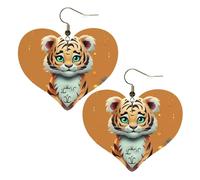 Boucles d'oreilles pendantes légères en cuir avec motif tigre de l'année du tigre pour femme