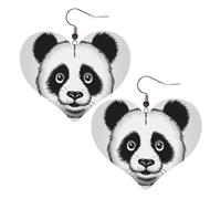 Boucles d'oreilles pendantes légères en cuir avec visage de panda anime pour femme