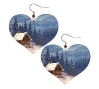 Boucles d'oreilles pendantes légères en cuir Cabin in the Woods pour femme en forme de cœur, One Size, Pas de gemme