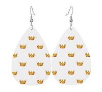 Boucles d'oreilles pendantes légères en cuir doré Prince Royal - Cadeau pour femme