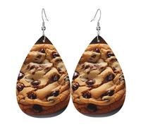 Boucles d'oreilles pendantes légères en cuir en forme de goutte pour femme, biscuits au chocolat, bijoux tendance, cadeaux pour femmes