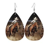 Boucles d'oreilles pendantes légères en cuir en forme de larme pour femme, American West Rodeo, bijoux tendance, cadeaux pour femmes