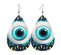 Boucles d'oreilles pendantes légères en cuir en forme de larme pour femme, mauvais œil (1)