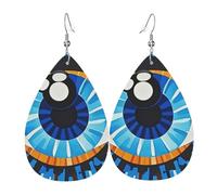 Boucles d'oreilles pendantes légères en cuir en forme de larme pour femme, mauvais œil