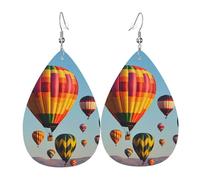 Boucles d'oreilles pendantes légères en cuir en forme de larme pour femme, montgolfières, bijoux tendance, cadeaux pour femmes