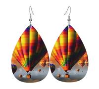 Boucles d'oreilles pendantes légères en cuir en forme de larme pour femme, montgolfières, bijoux tendance, cadeaux pour femmes
