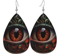 Boucles d'oreilles pendantes légères en cuir en forme de larme pour femmes - Devils Eye Art, blanc
