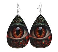 Boucles d'oreilles pendantes légères en cuir en forme de larme pour femmes - Devils Eye Art, blanc