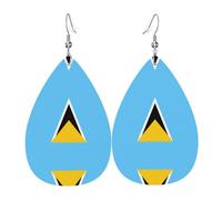 Boucles d'oreilles pendantes légères en cuir imprimé drapeau du Texas pour femme, taille unique, Cuir