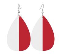 Boucles d'oreilles pendantes légères en cuir imprimé drapeau du Texas pour femme, taille unique, Cuir