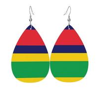 Boucles d'oreilles pendantes légères en cuir imprimé drapeau du Texas pour femme, taille unique, Cuir