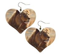 Boucles d'oreilles pendantes légères en cuir motif lion de prairie pour femme