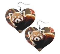 Boucles d'oreilles pendantes légères en cuir panda rouge pour femme