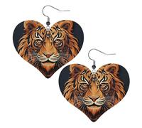 Boucles d'oreilles pendantes légères en cuir pour femme avec logo tigre du Nouvel An