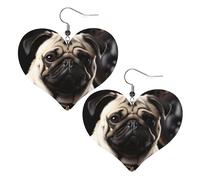 Boucles d'oreilles pendantes légères en cuir pour femme avec motif carlin