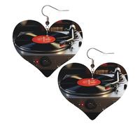 Boucles d'oreilles pendantes légères en cuir pour femme avec plateau tournant