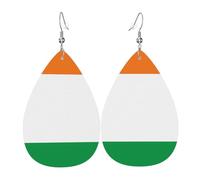 Boucles d'oreilles pendantes légères en cuir pour femme, motif drapeau de la Côte d'Ivoire
