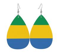 Boucles d'oreilles pendantes légères en cuir pour femme, motif drapeau de New York, taille unique, Cuir